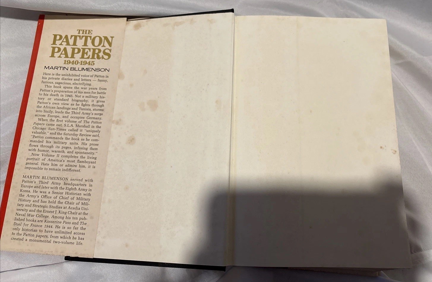 The Patton Papers 1940-1945 by Martin Blumenson 1974 1st Printing HD/DJ