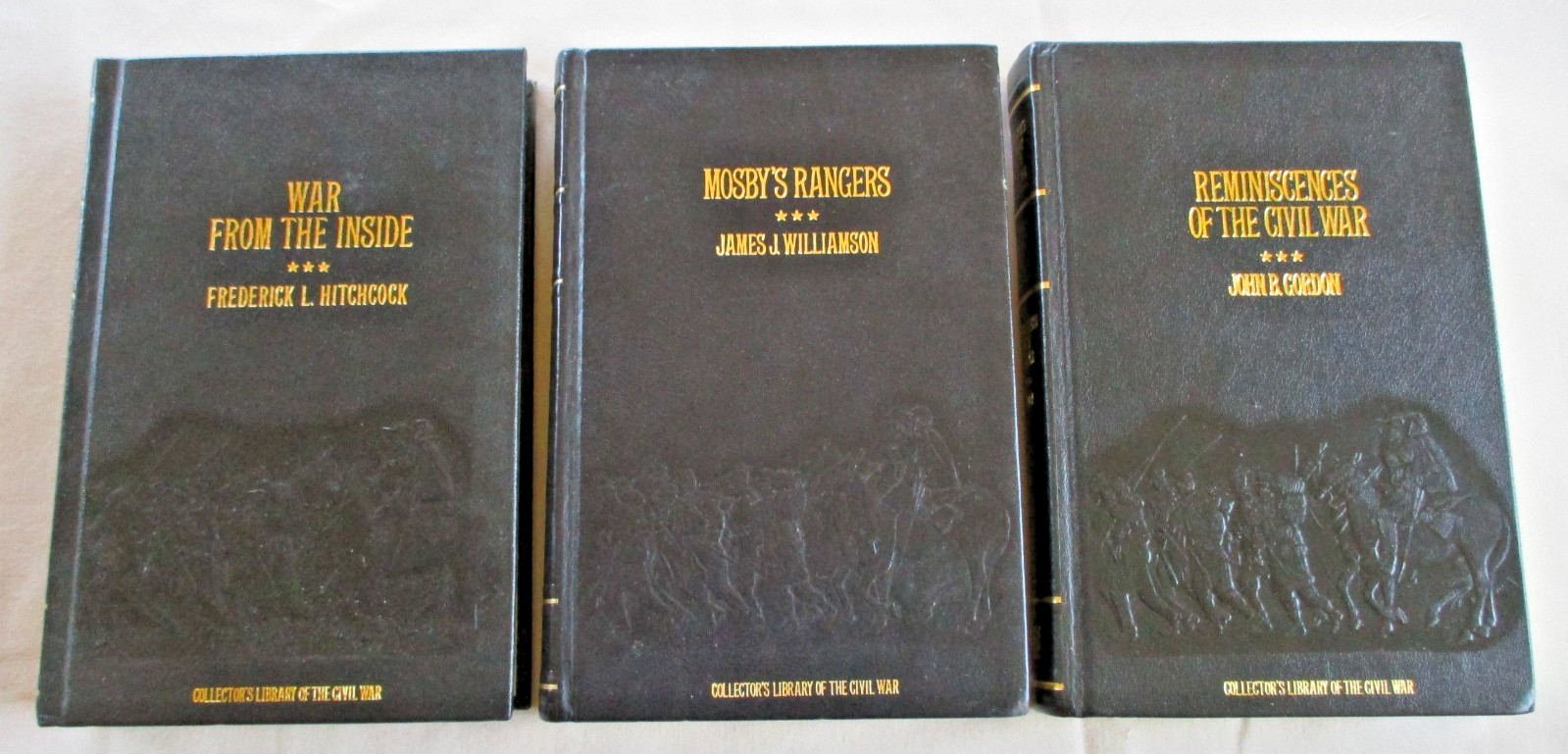 Time Life COLLECTOR&rsquo;S LIBRARY OF THE CIVIL WAR 3 Volume HC Set LEATHER Nice!