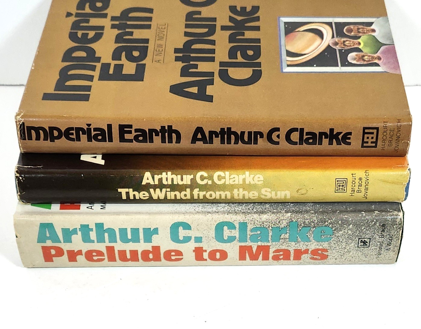 Arthur C. Clarke Book Lot-3 Sci-Fi Bks-Imperial Earth/Prelude to Mars..1970s HC