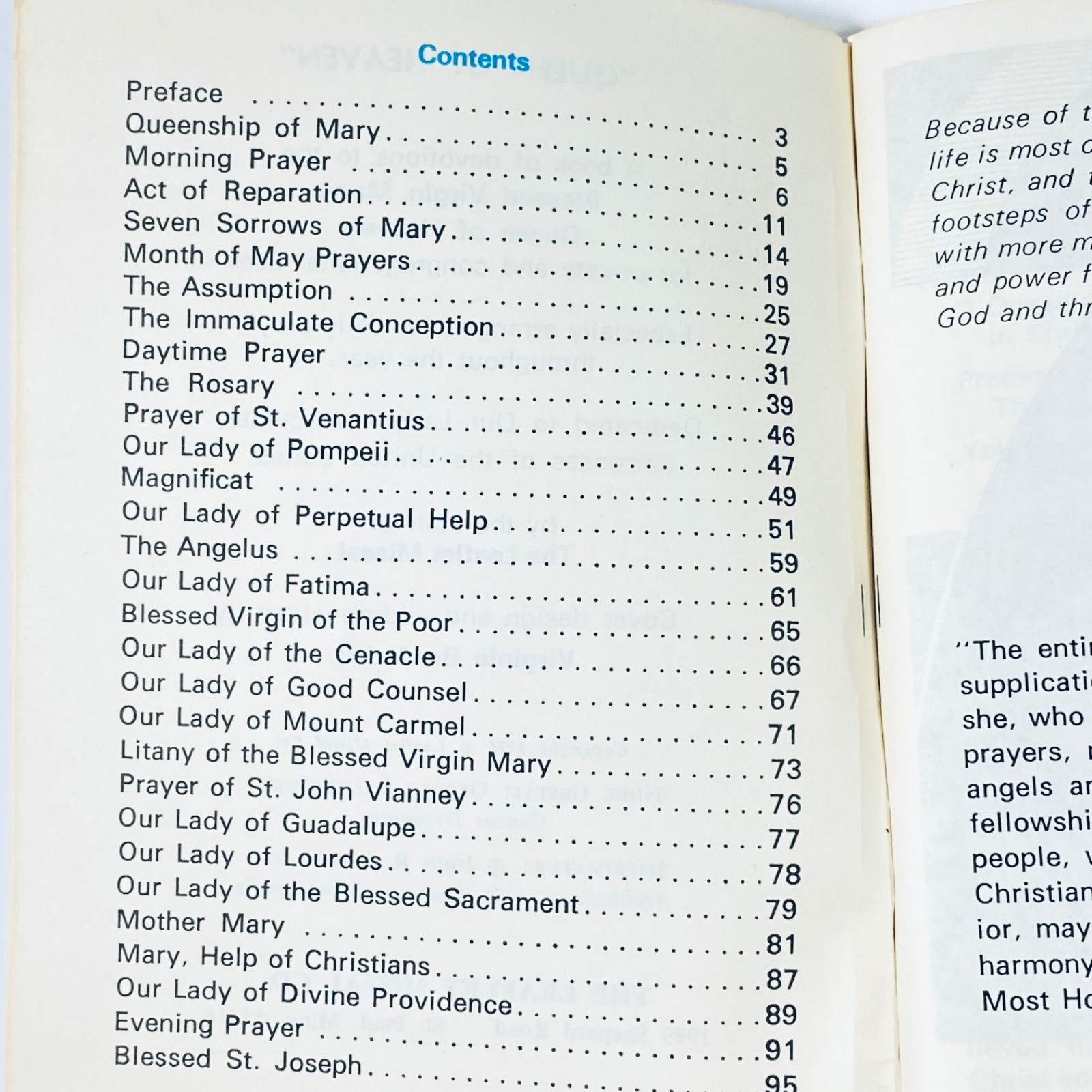 QUEEN of HEAVEN – Booklet – 1976 – The Leaflet Missal Co, 6 X 4&Prime; – 96 Pages –