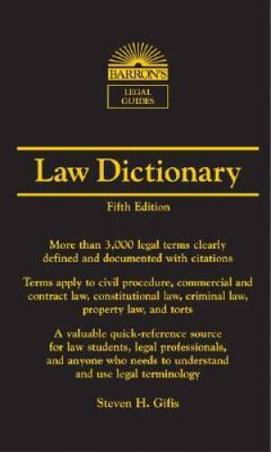 Law Dictionary (Barron&rsquo;s Legal Guides) – Vinyl Bound By Steven Gifis – VERY GOOD