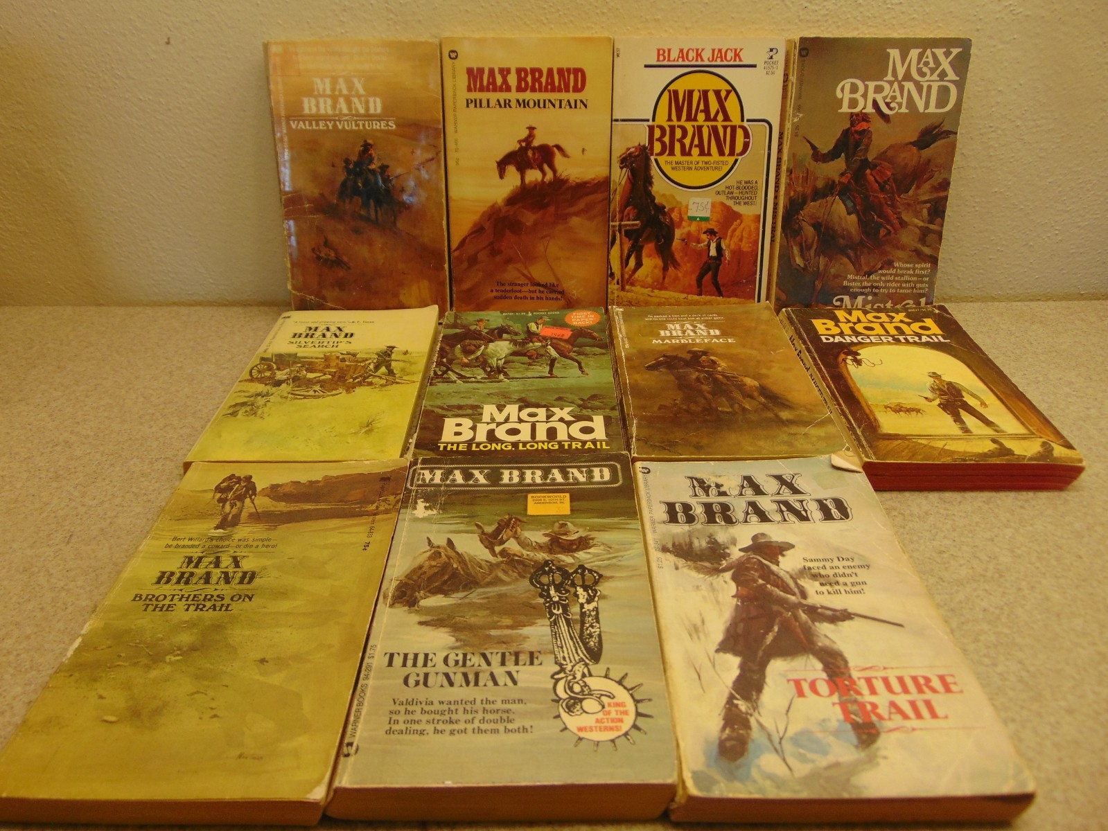 Vintage 1970&rsquo;s Max Brand Westerns Lot Of 11 Books