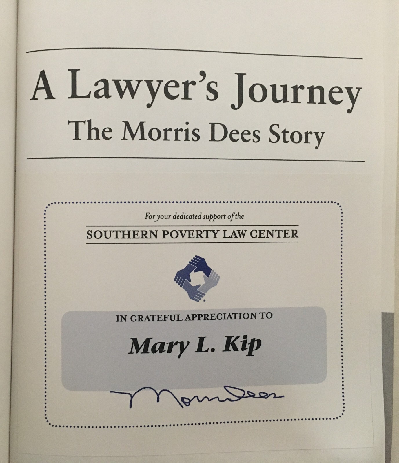 A Lawyer&rsquo;s Journey: The Morris Dees Story by Morris Dees – 2001 Paperback Signed