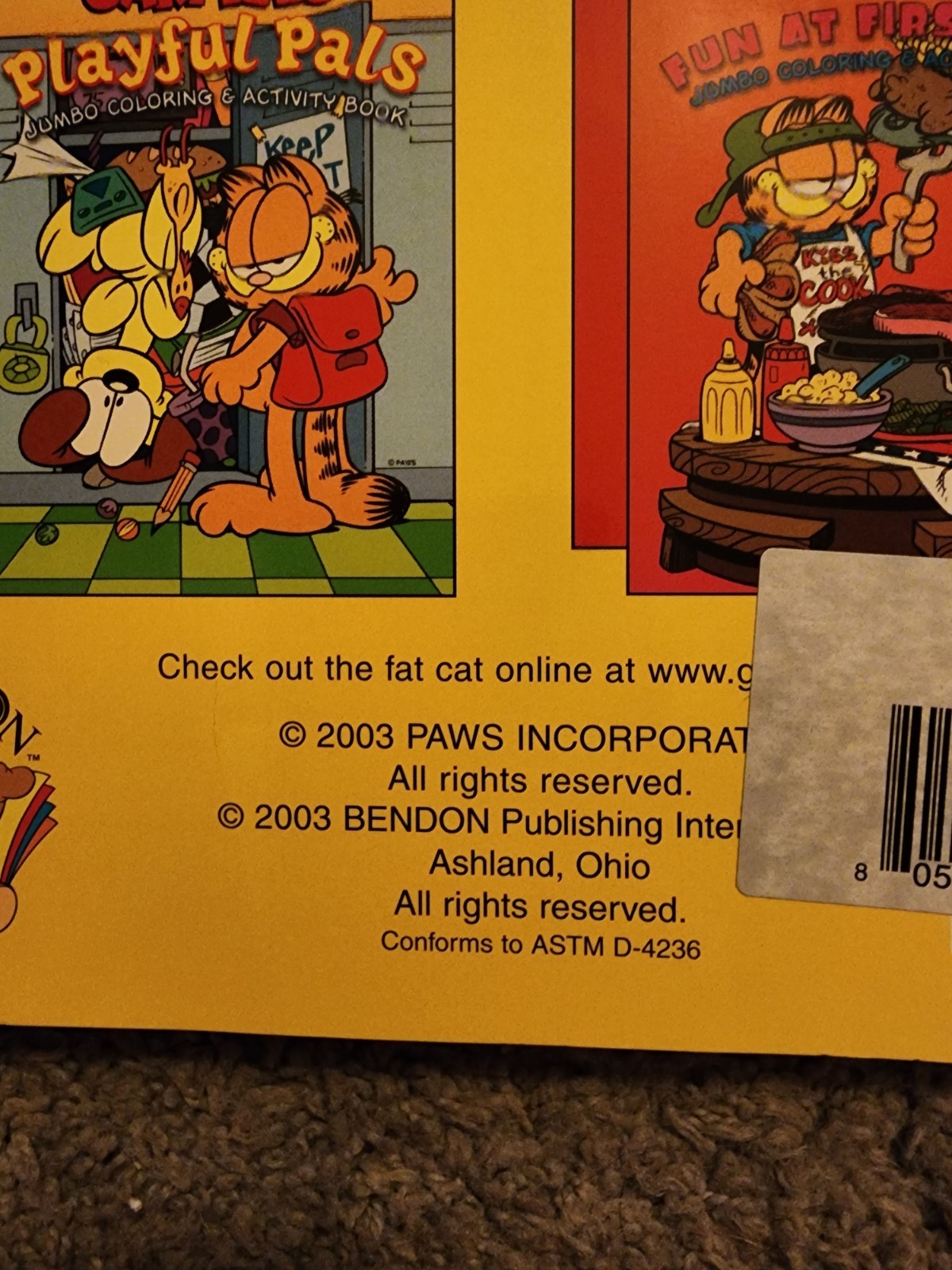 Garfield Playful Pals Jumbo Coloring & Activity Book 2003 Bendon 116 Pages VTG