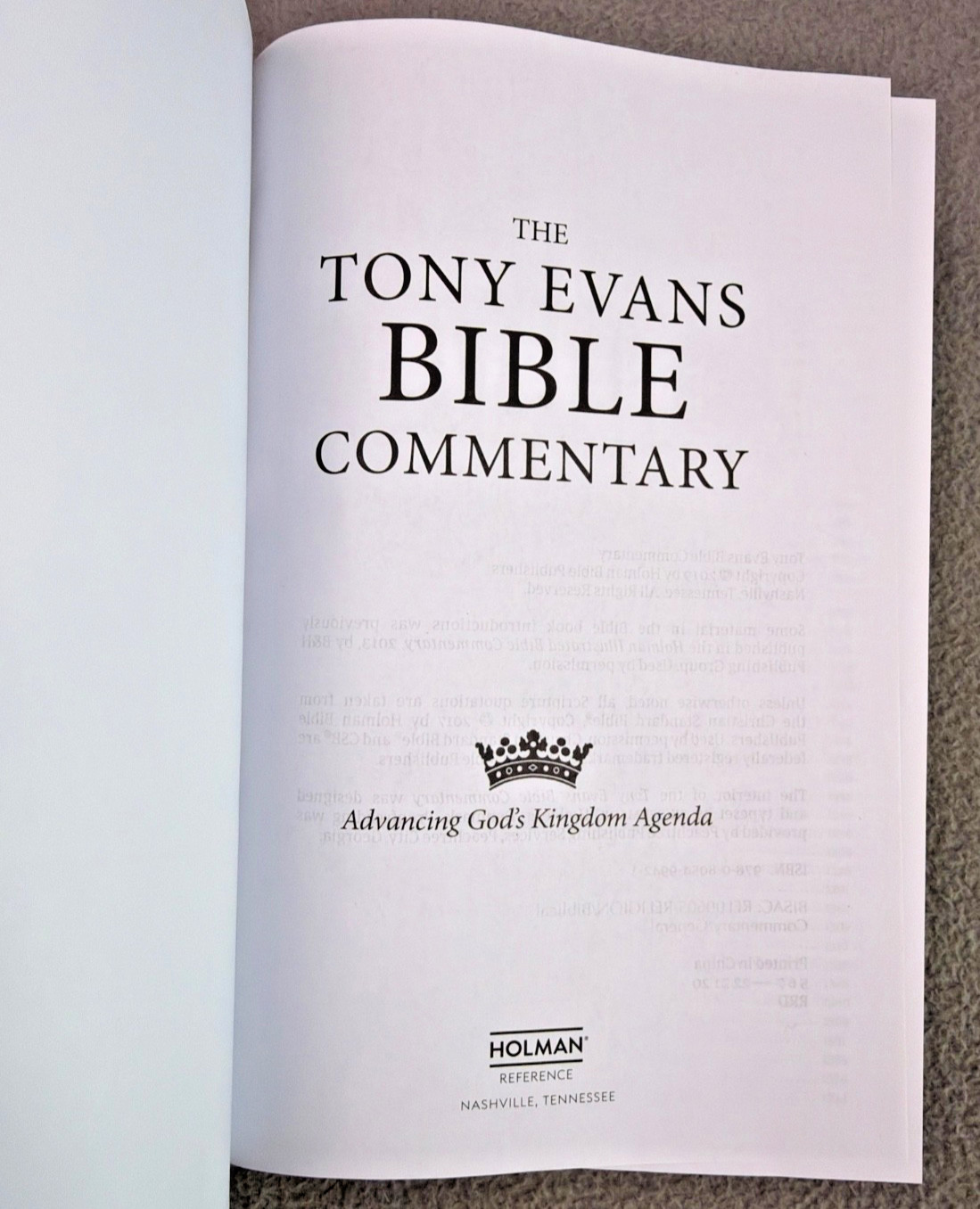 The Tony Evans Bible Commentary Advancing God&rsquo;s Kingdom Agenda CSB Hardcover