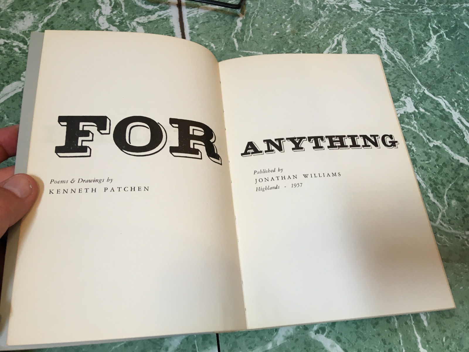 KENNETH PATCHEN Hurrah for Anything pb Jargon/John Williams 1957 1st poetry