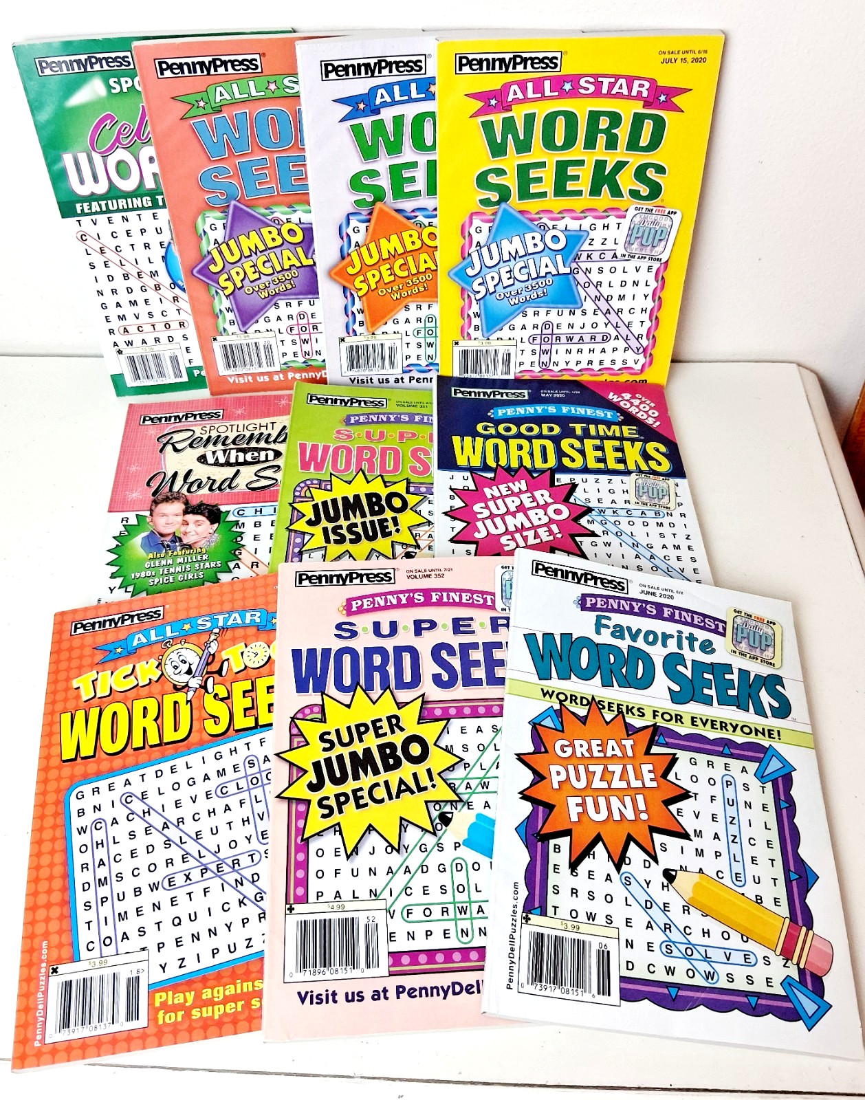Penny Press Word Seek Search Puzzle Books New Lot of 10