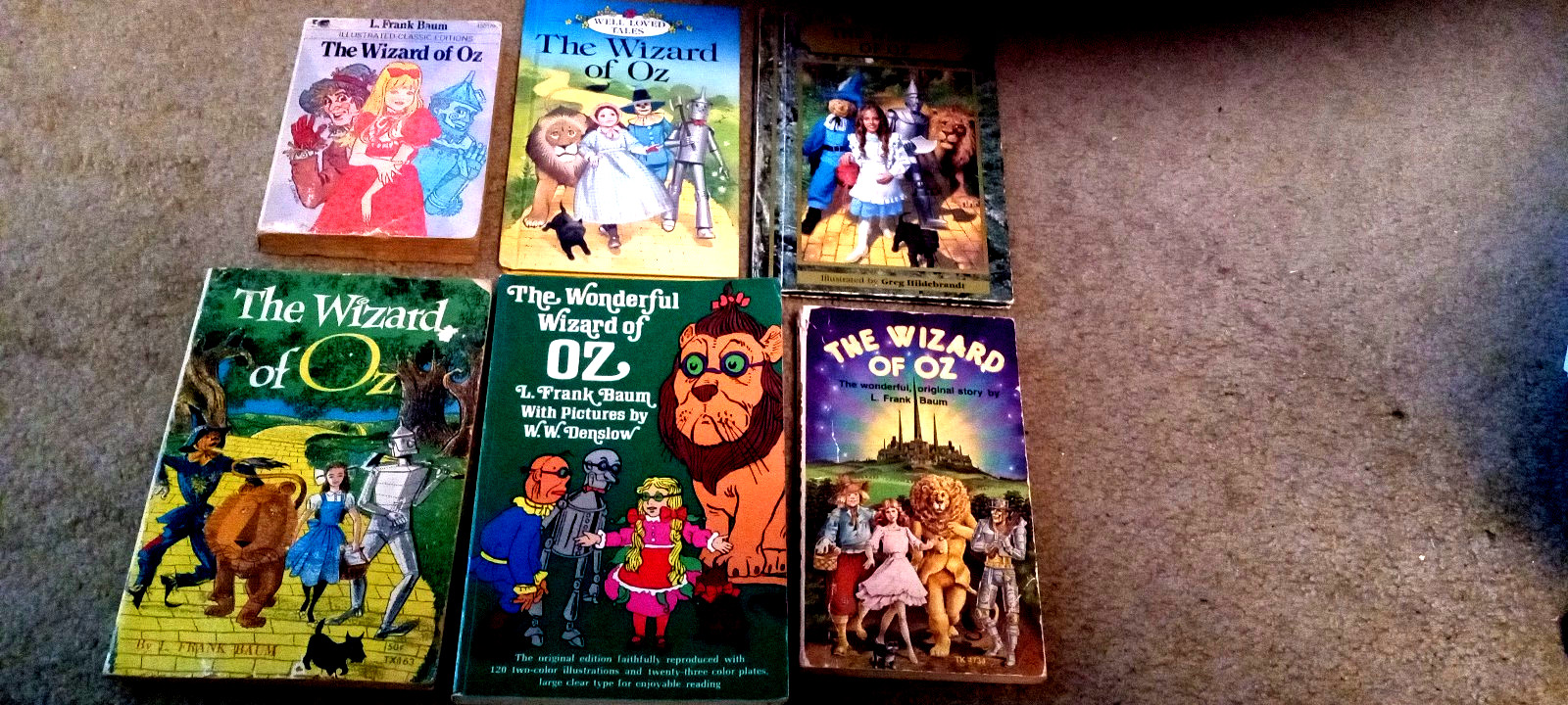Lot of 6 Wizard of Oz-4 Paper+2 Hardcover Books-mixed lot-1960-64-77-80&rsquo;s-84-92