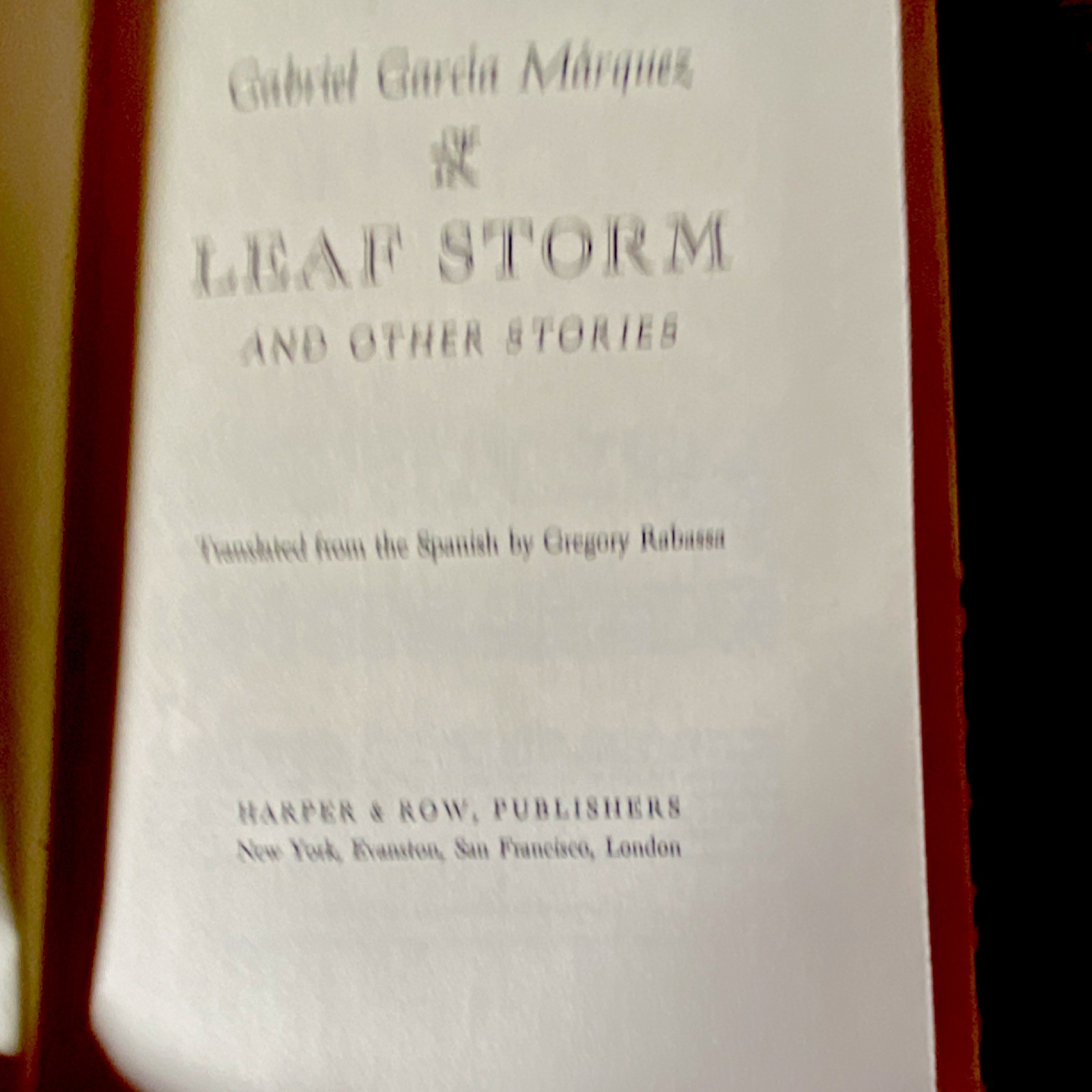 Gabriel García Márquez Leaf Storm and Other Stories HC DJ Harper & Row 1972