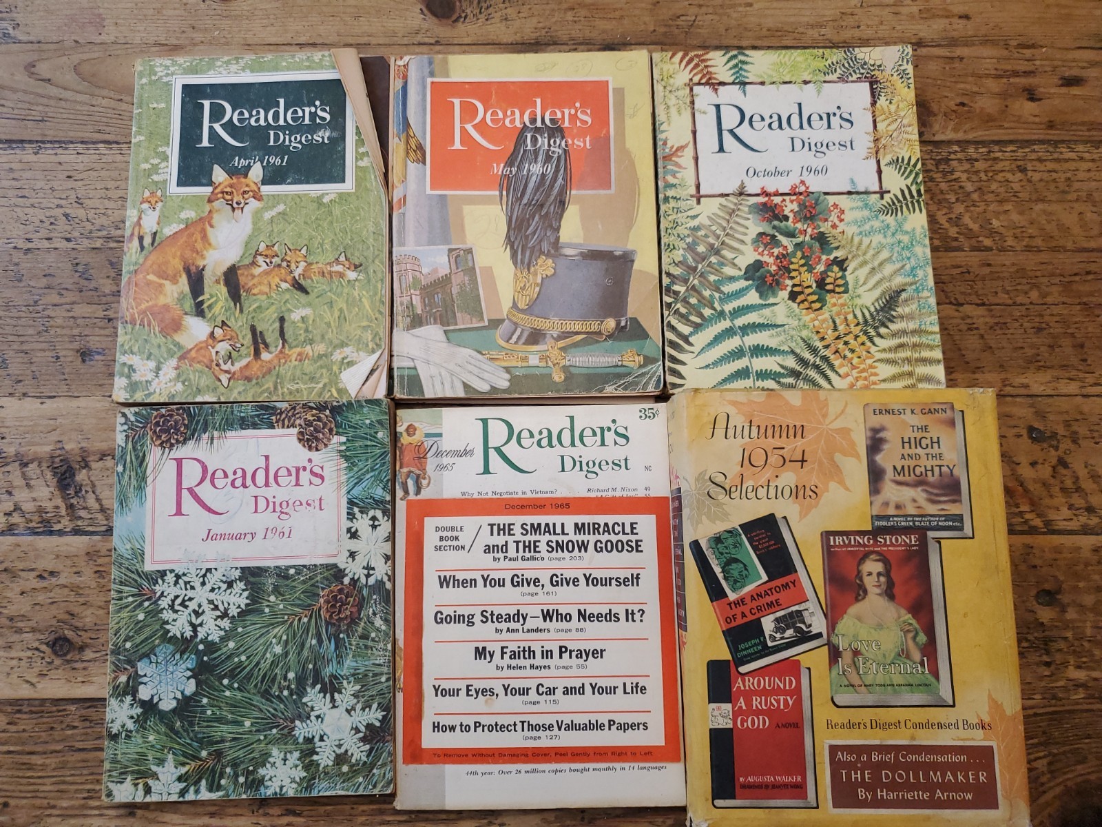 Lot Of 6 &rsquo;54 &rsquo;60 &rsquo;61 &rsquo;65 Reader’s DIGEST Vintage History Short Stories 1954 Book