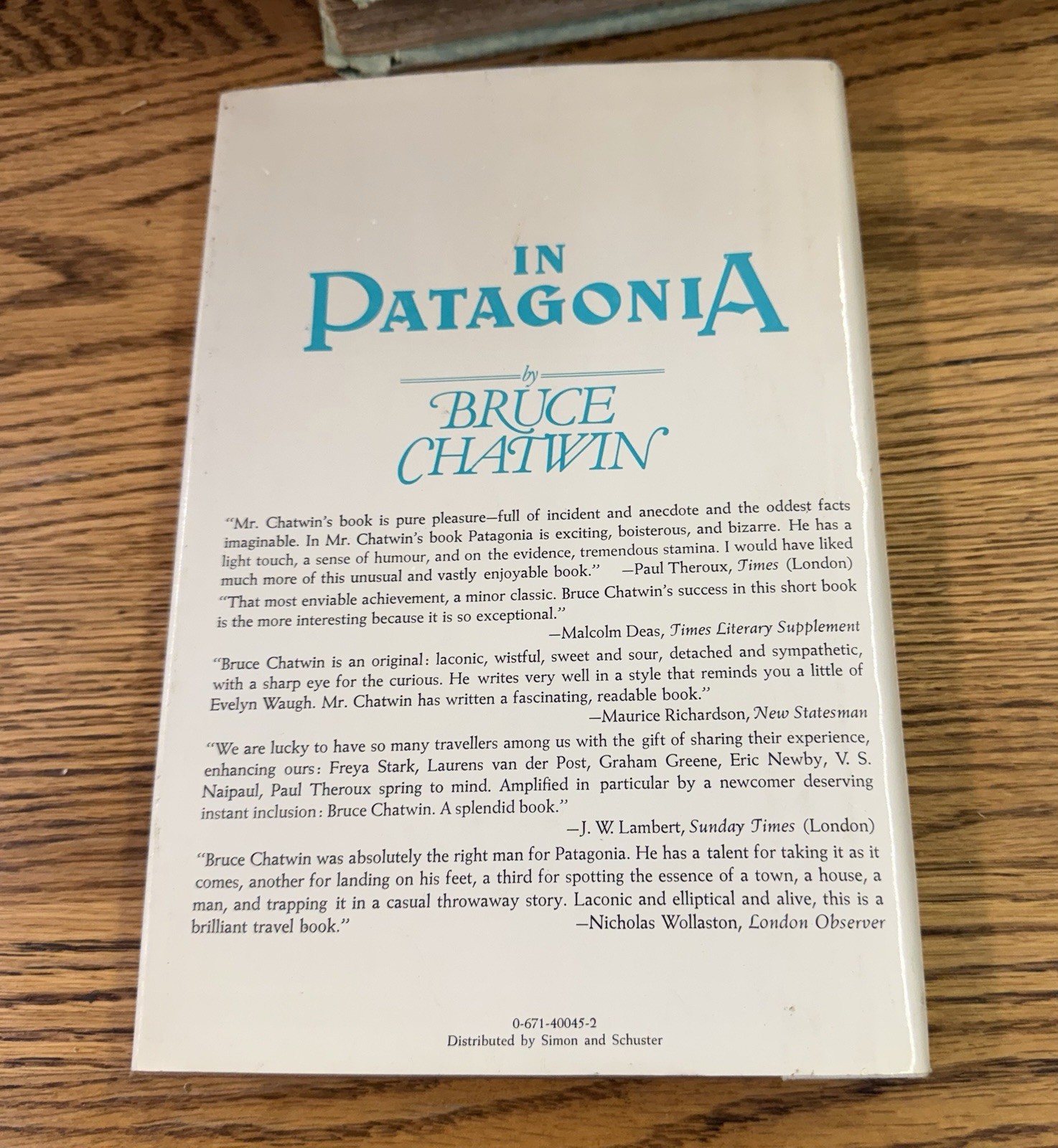 In Patagonia (Chatwin) 1977 hardcover book