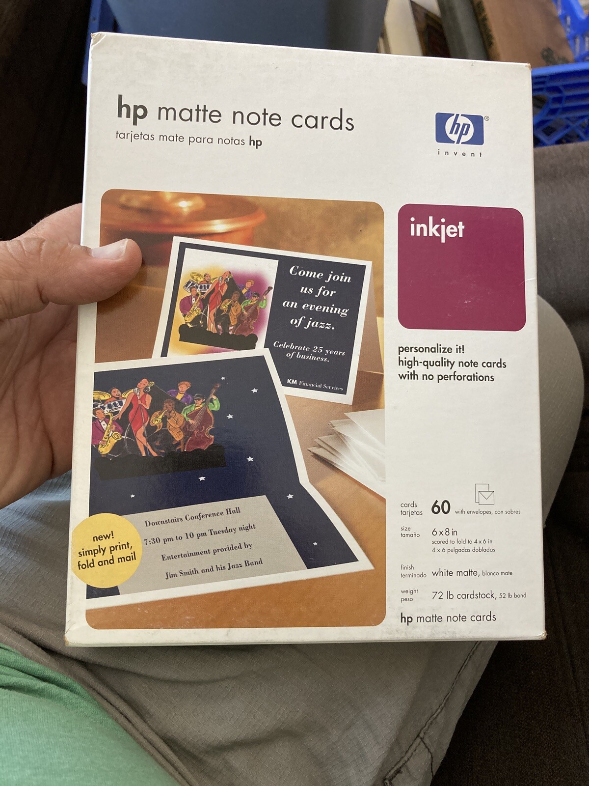 HP Matte Note Cards Paper, Q5505A, Inkjet, 60 sheets, 6&Prime; x 8&Prime;, New