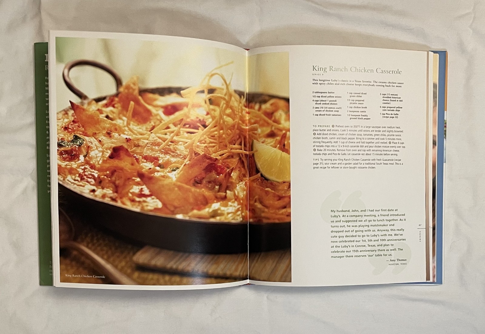 Luby&rsquo;s Recipes & Memories Favorite Dishes Stories Hardcover Cookbook 2006