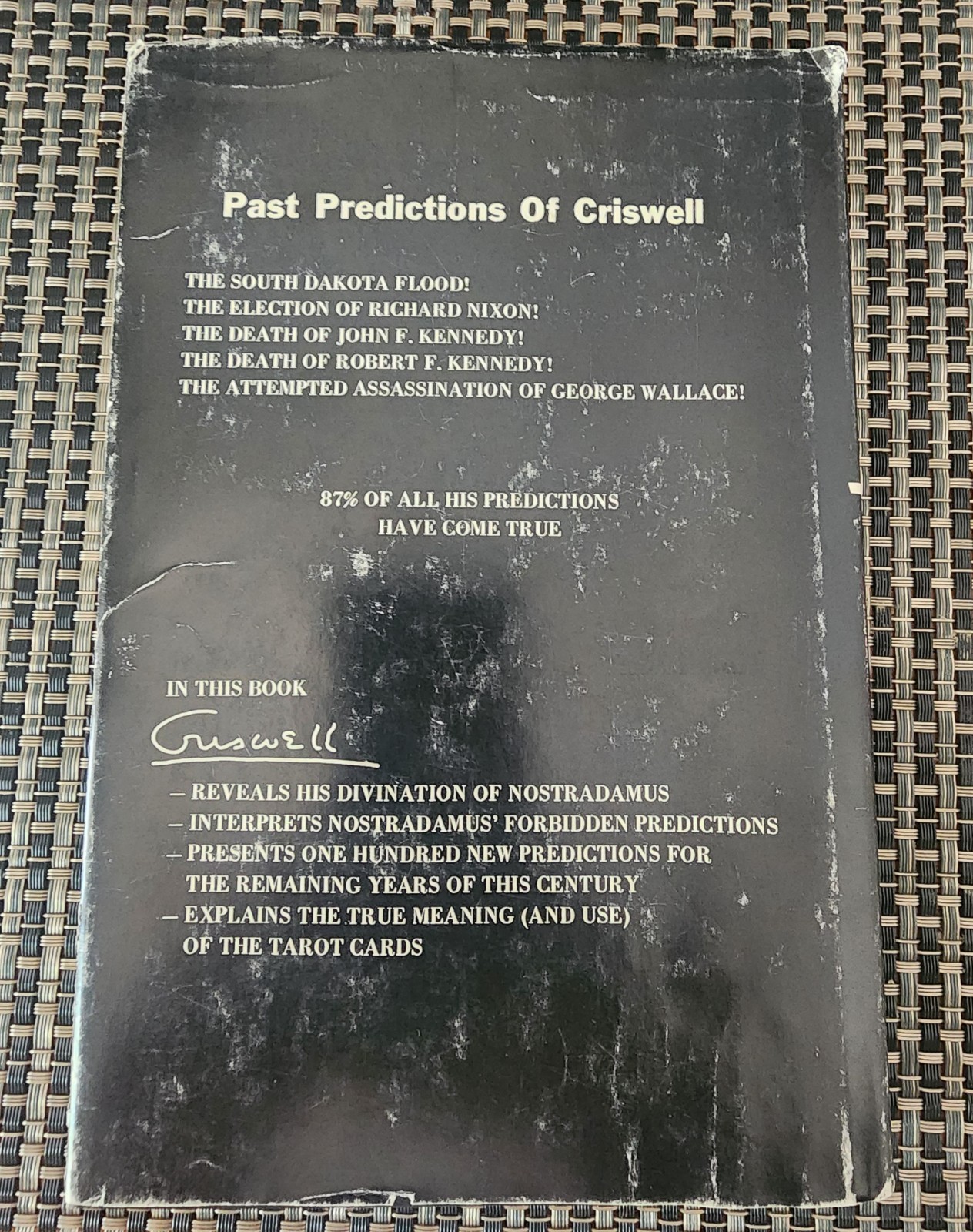 Criswell&rsquo;s Forbidden Predictions Nostradamus Tarot 1972 First Edition DJ