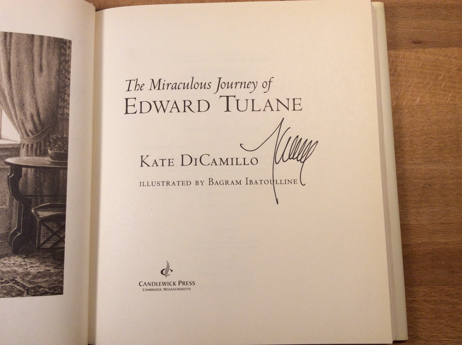 The Miraculous Journey of Edward Tulane, SIGNED DiCamillo, Hardcover 1st Print