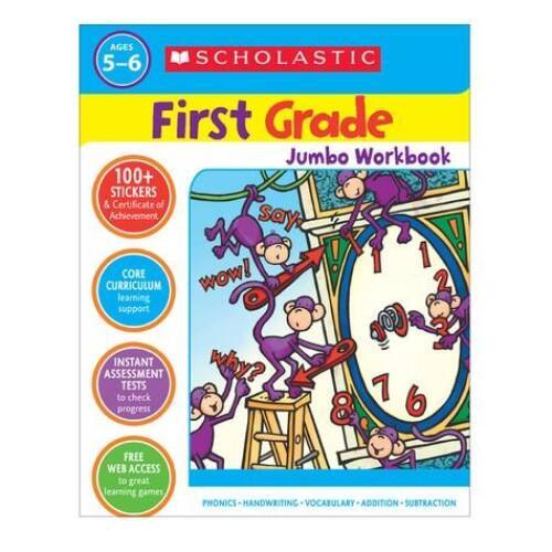 Scholastic First Grade Jumbo Workbook Ages 5-6 – Paperback – VERY GOOD