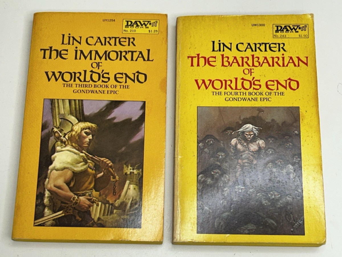 Lot of 11 Lin Carter PB Books VTG Zanthodon Thongor World&rsquo;s End 1980s