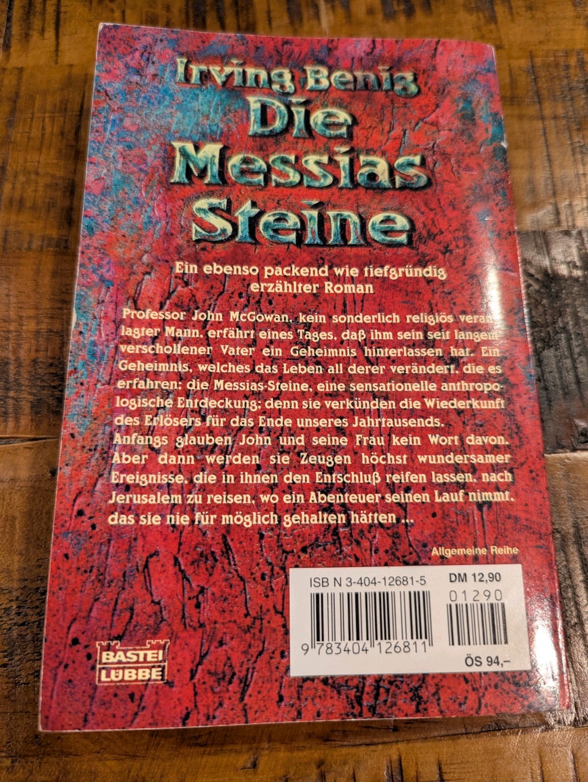 Die Messias Steine – « The Messiah Stones » German Paperback Book by Irving Benig