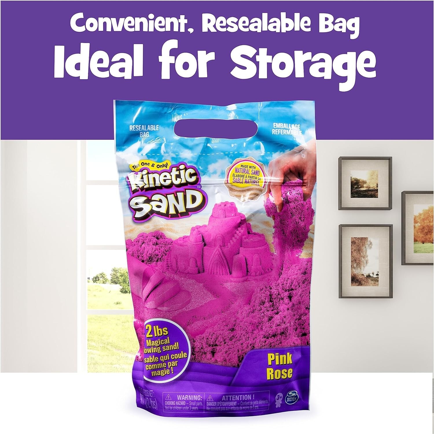 NEW Spin Master : Kinetic Sand – 2 lbs pounds – Pink Rose