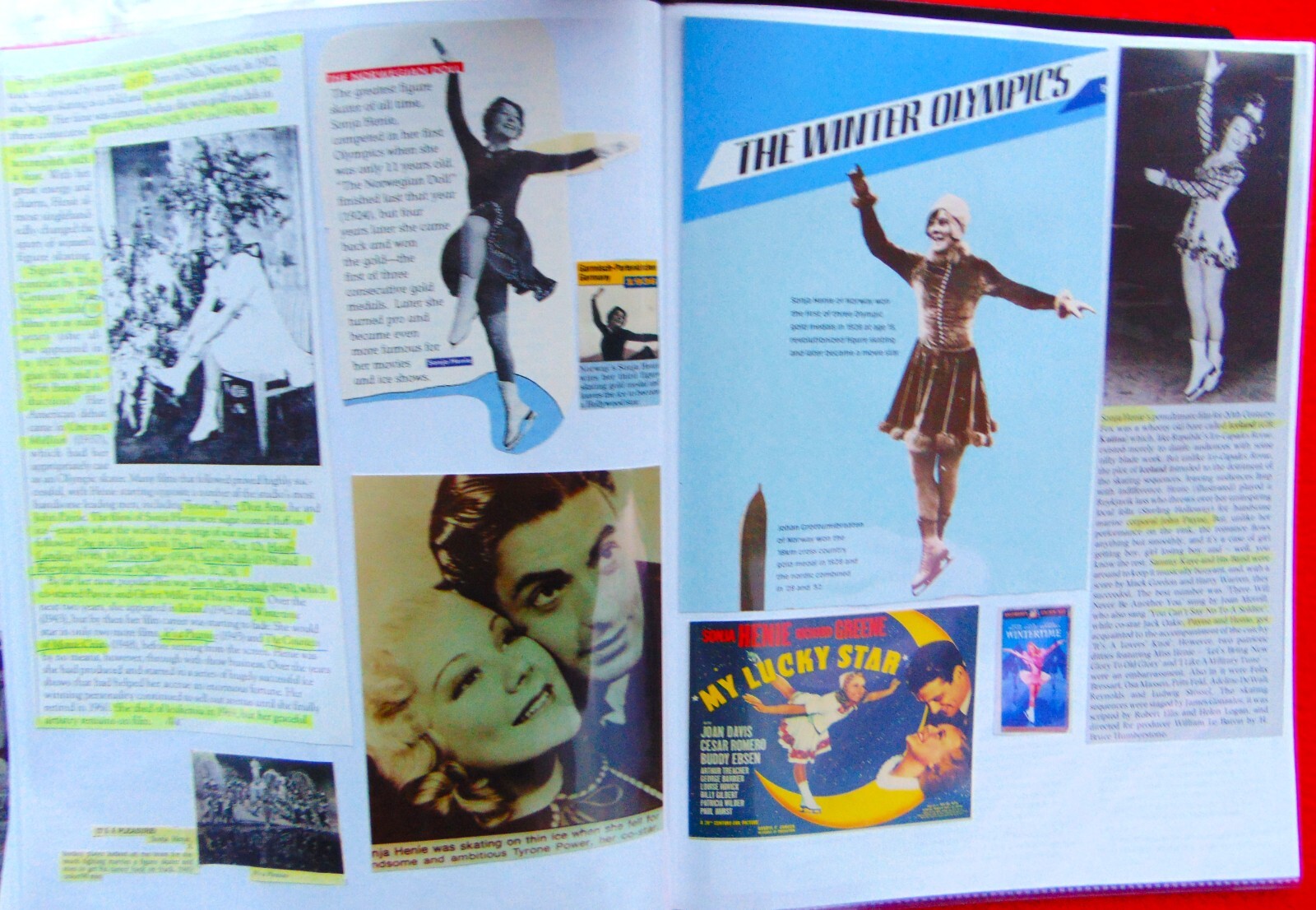 SONA HENIE ~ 2 BOOKS ~ 12 RARE STUDIO 8 x 10 PHOTOS ~ 78 TOTAL PAGES MEMORABILIA