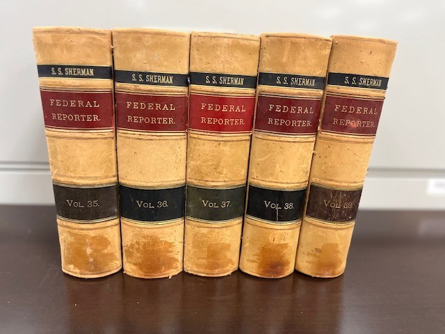 Lot of 5 Federal Reporter Antique Law Books 1880s Vol 35 36 37 38 39 Leather