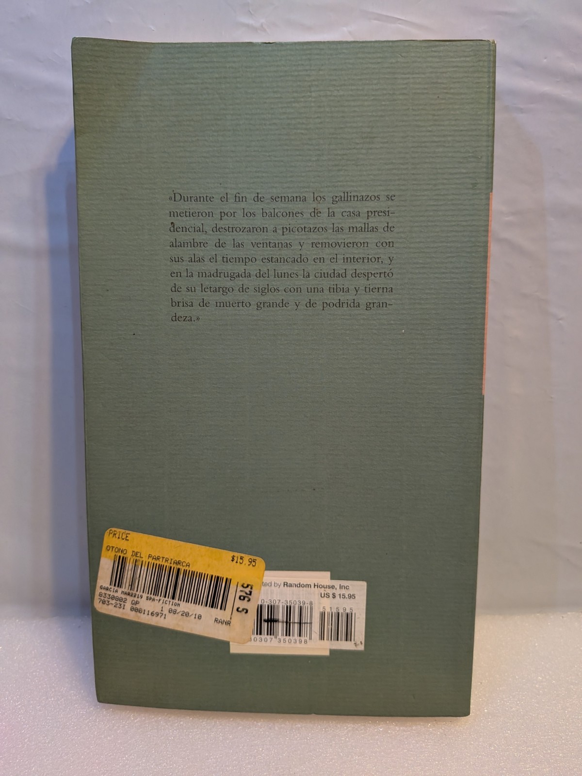 El Otoño del Patriarca Paperback Gabriel García Márquez