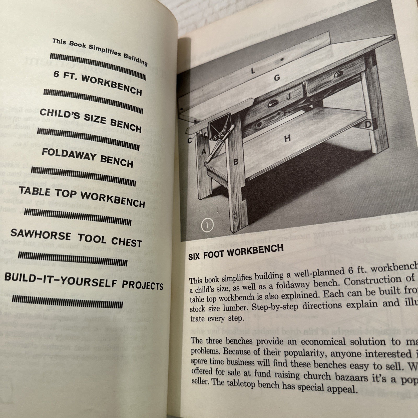 How to Build Workbenches, Sawhorse Tool Chests, And Other Projects 1974