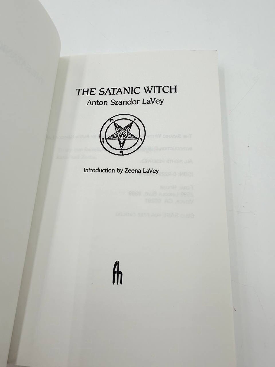 Anton Szandor Lavey The Satanic Witch Feral House 1989 Church of Satan Satanism