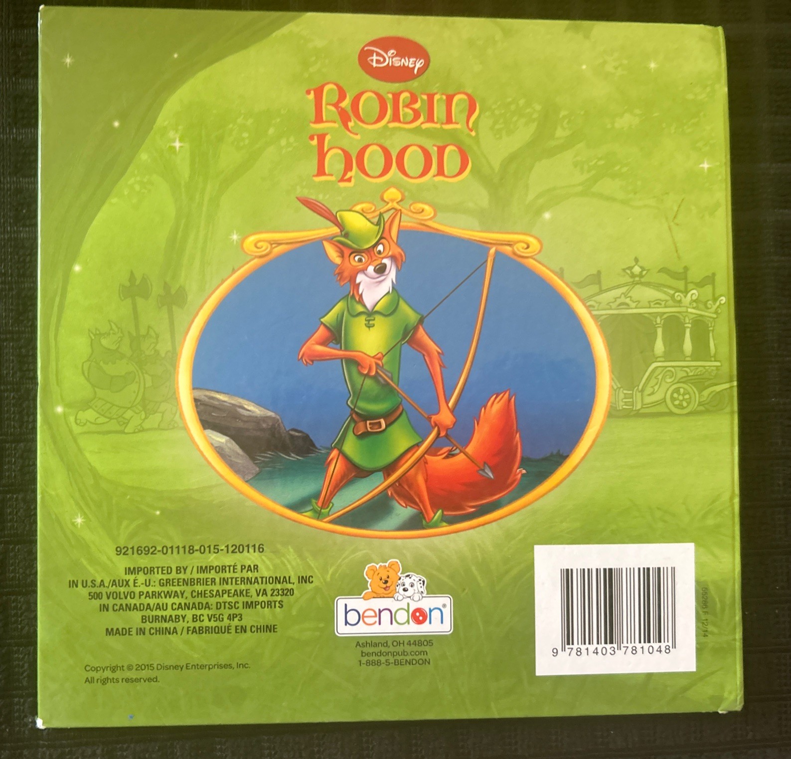 Bendon Disney Robin Hood Hardcover Children’s Book