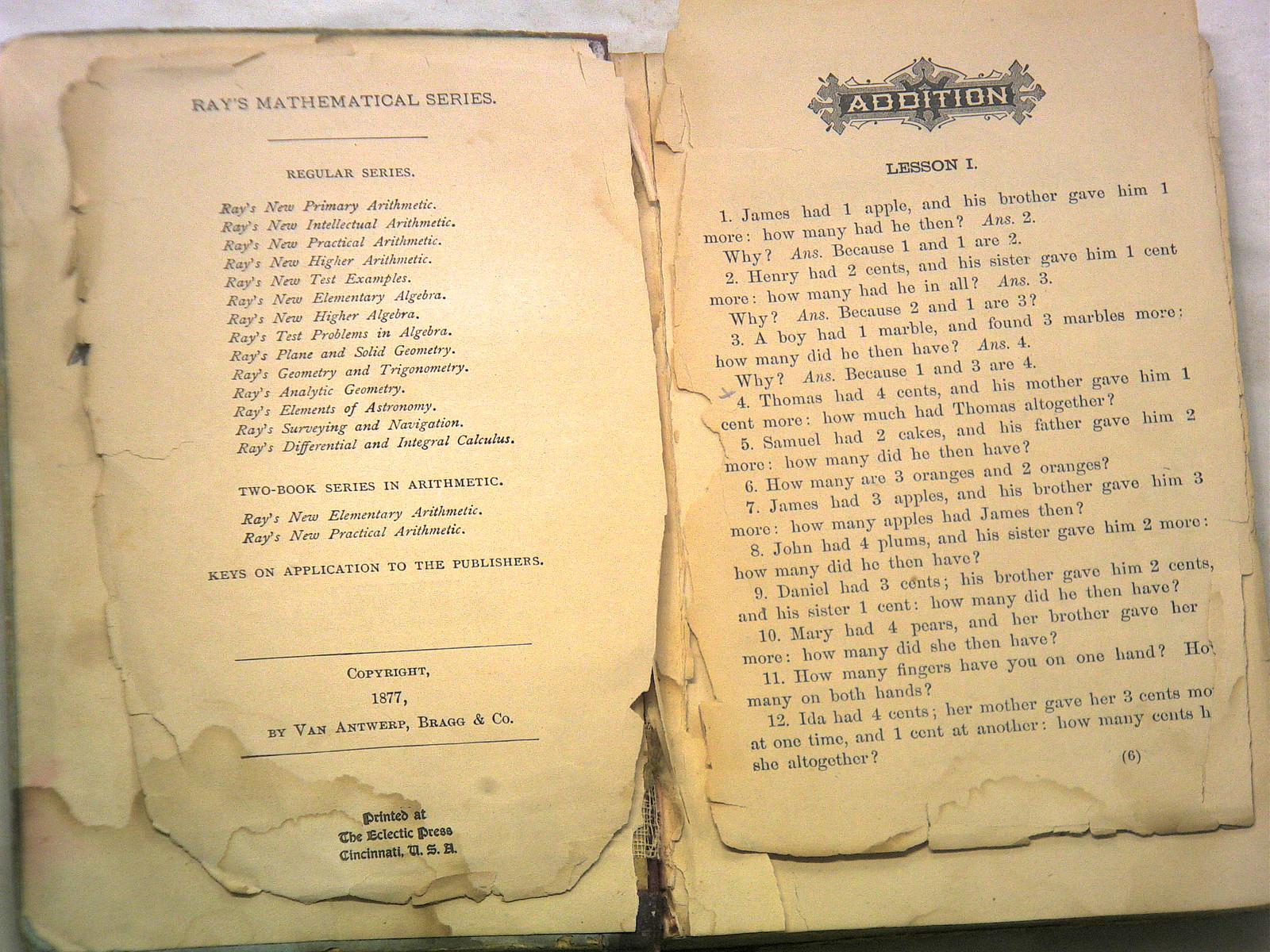 Ray&rsquo;s New intellectual arithmetic by Ray, Joseph[1877][HB][EN]