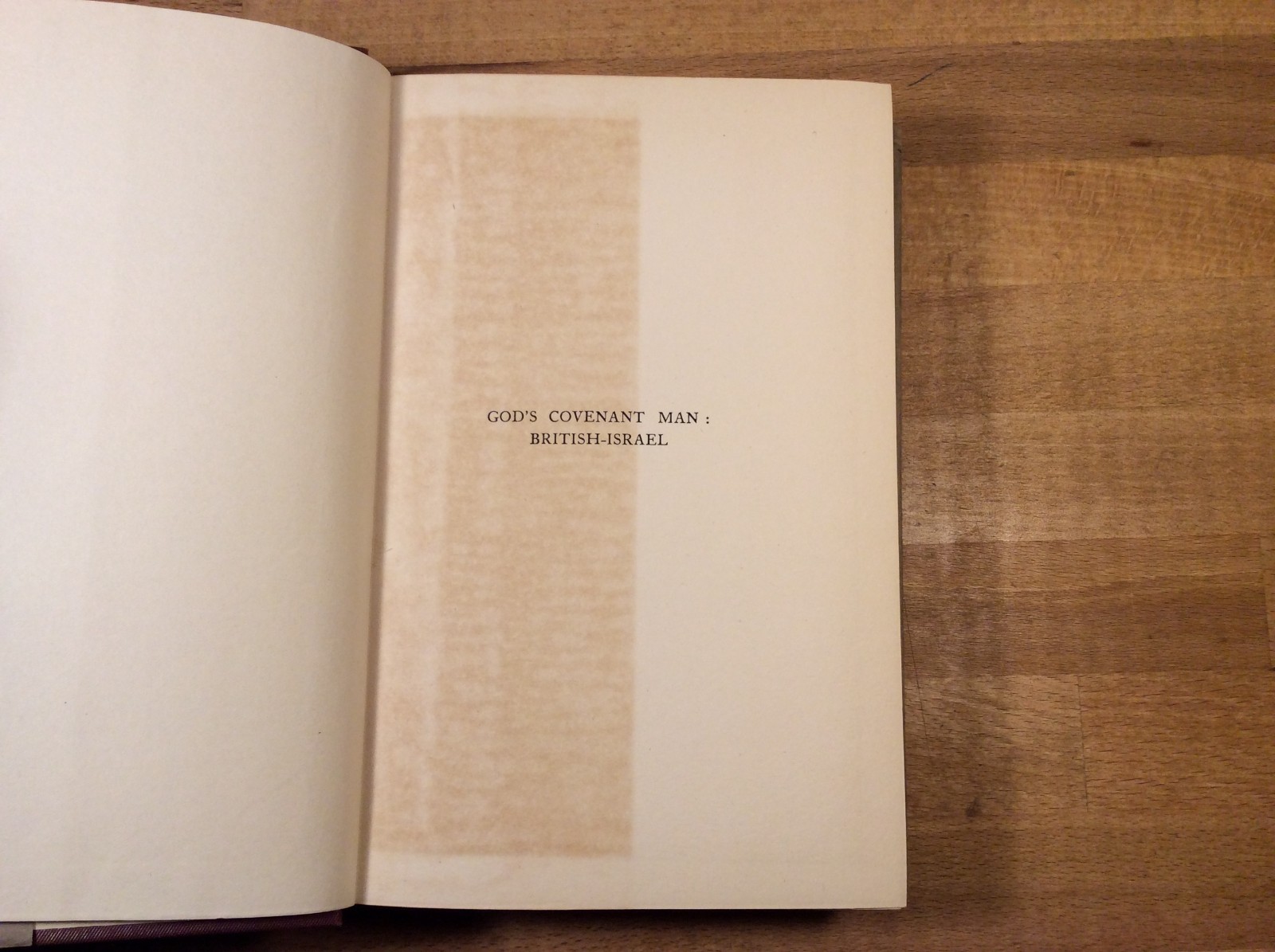 God&rsquo;s Covenant Man: British-Israel, Odlum, 1927 Hardcover, Covenant Publishing