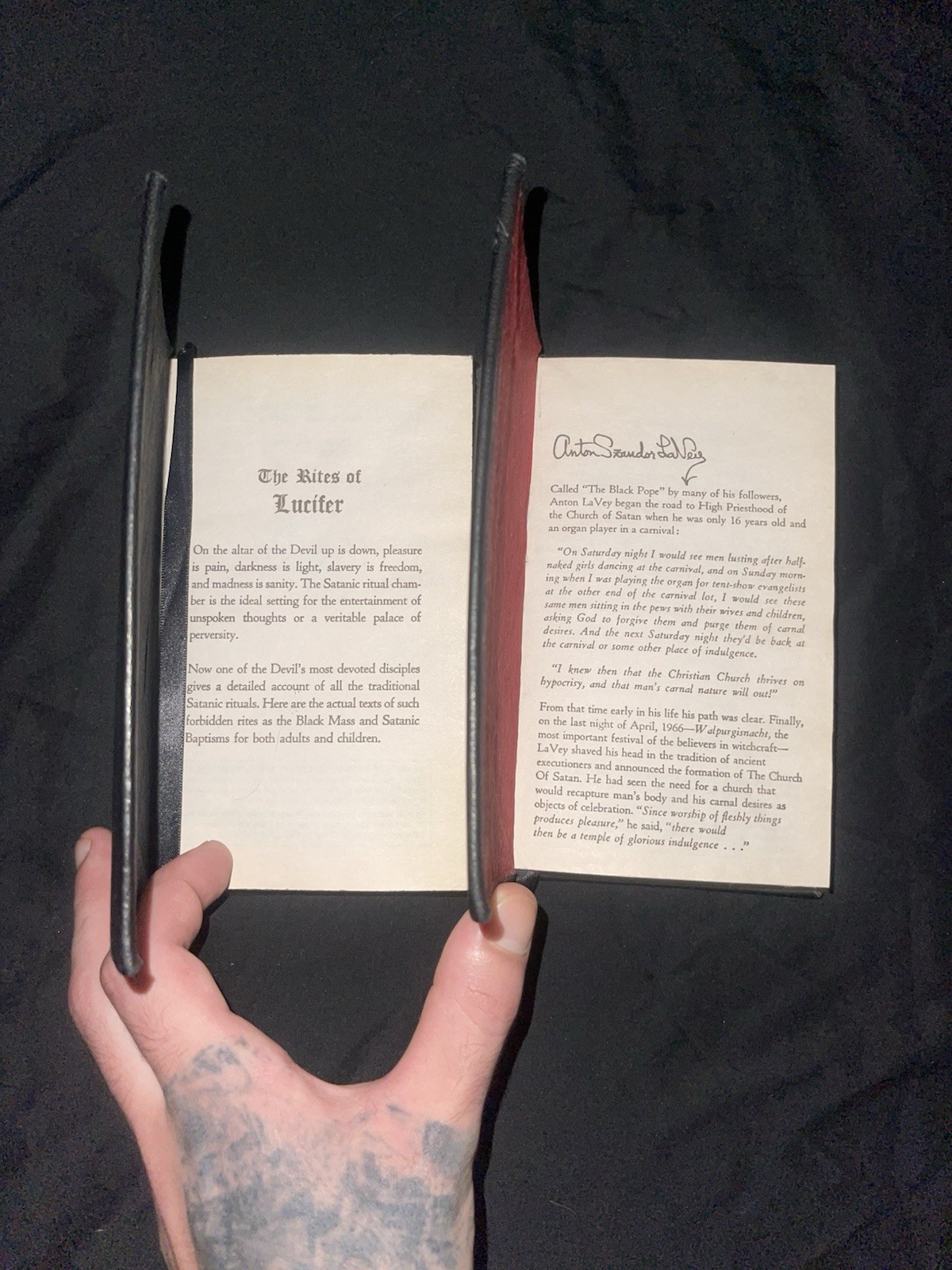 The Satanic Bible/Book of Rituals by Anton Szandor Lavey Leather Book, English