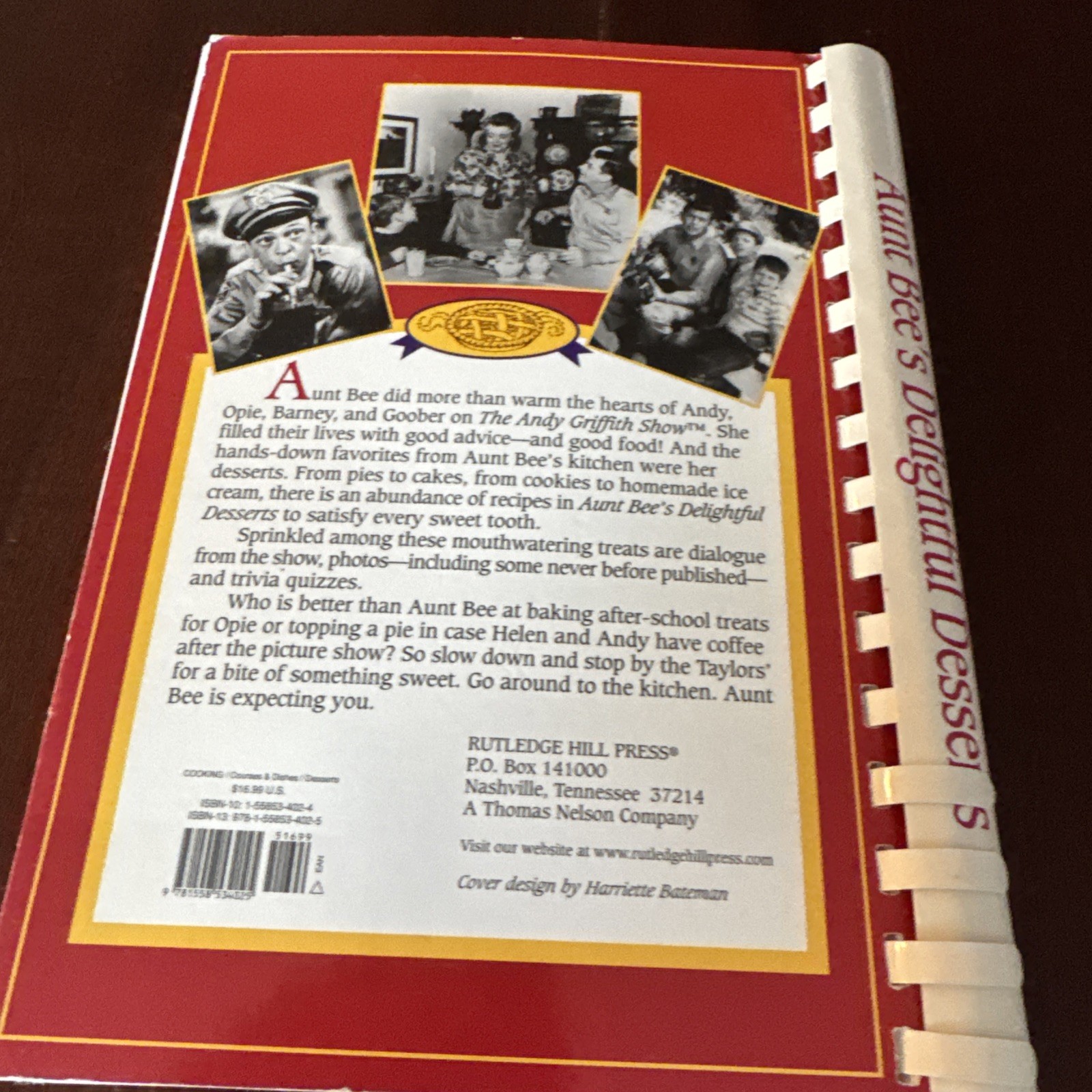 1996 -Aunt Bee&rsquo;s Delightful Desserts By Ken Beck & Jim Clark CookBook