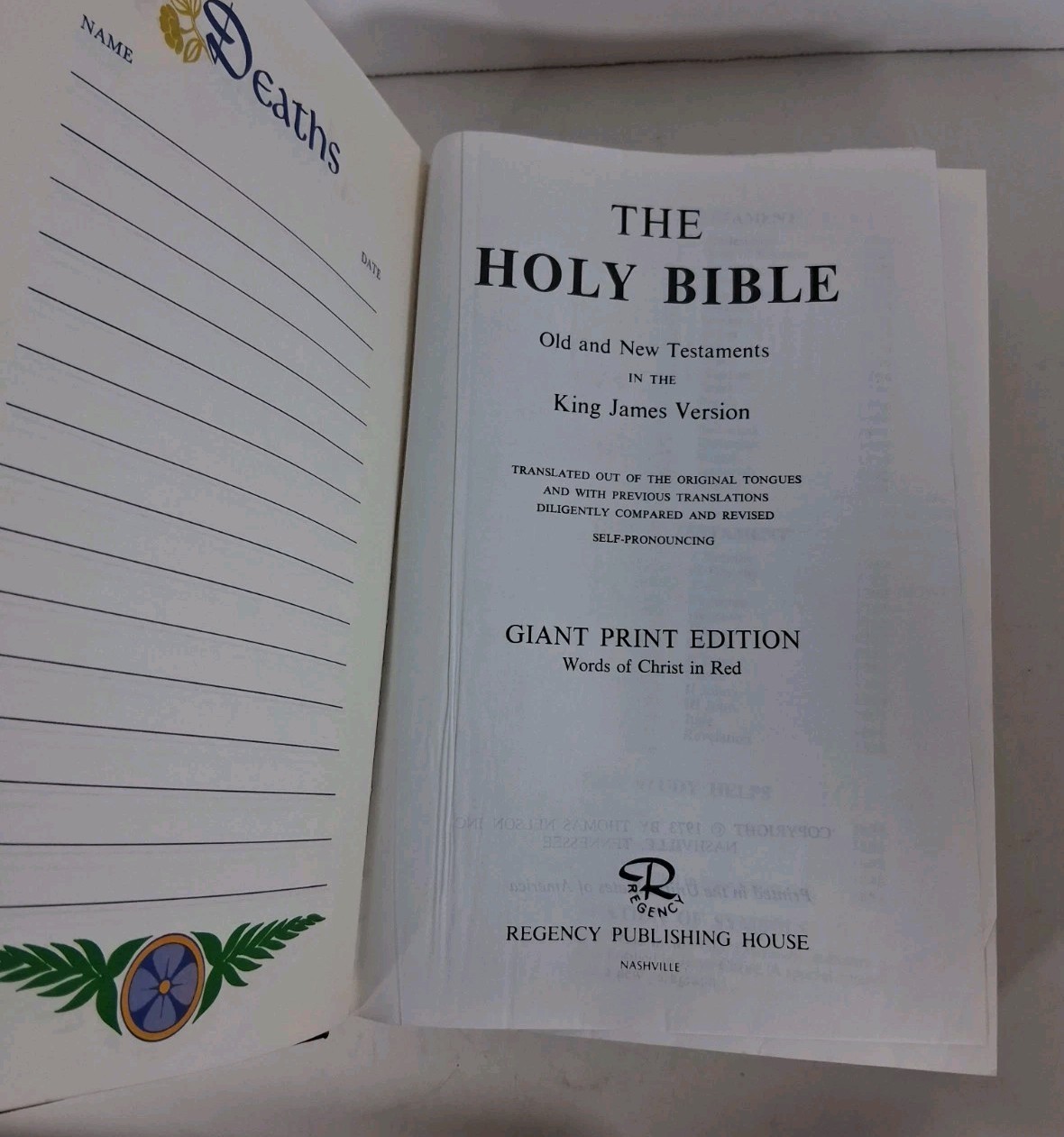 Holy Bible Giant Print KJV 1976 Faith Partners Edition Jerry Falwell Hardcover