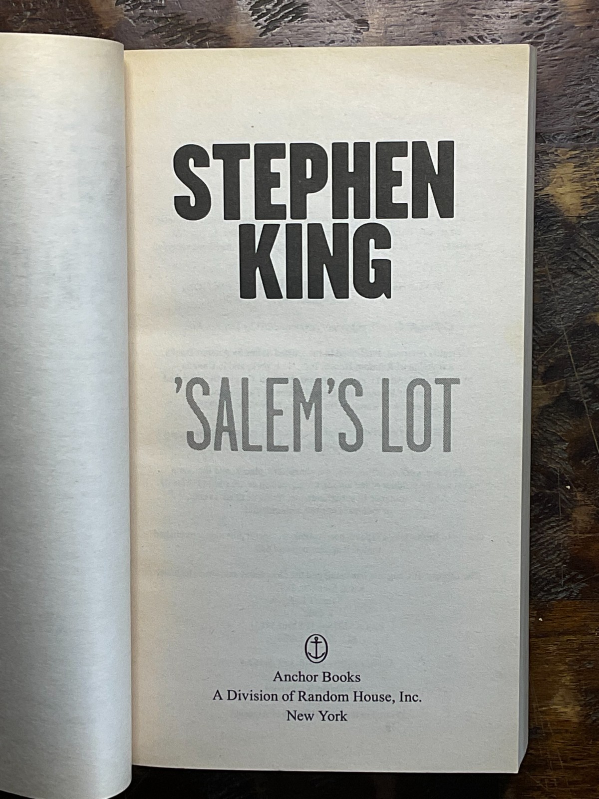 2011 Salem&rsquo;s Lot by Stephen King-Classic Horror Paperback-Second Novel