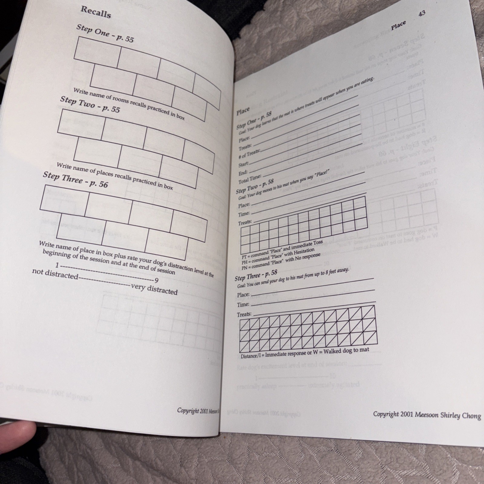 Dog Training Schedule & Log For A Clicker Cookbook Manners – M Shirley Chong