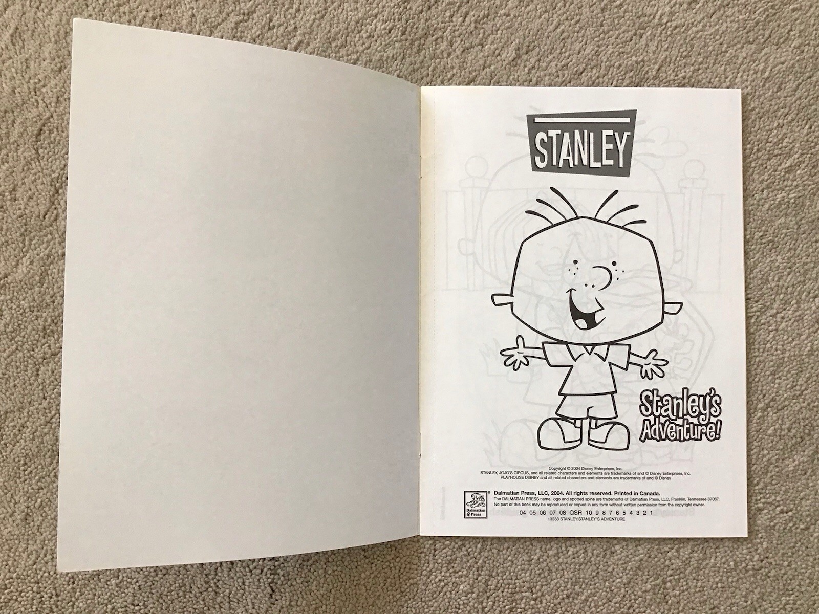 2004 STANLEY Sticker Book To Color Dalmatian Press NEW/UNUSED Disney Playhouse