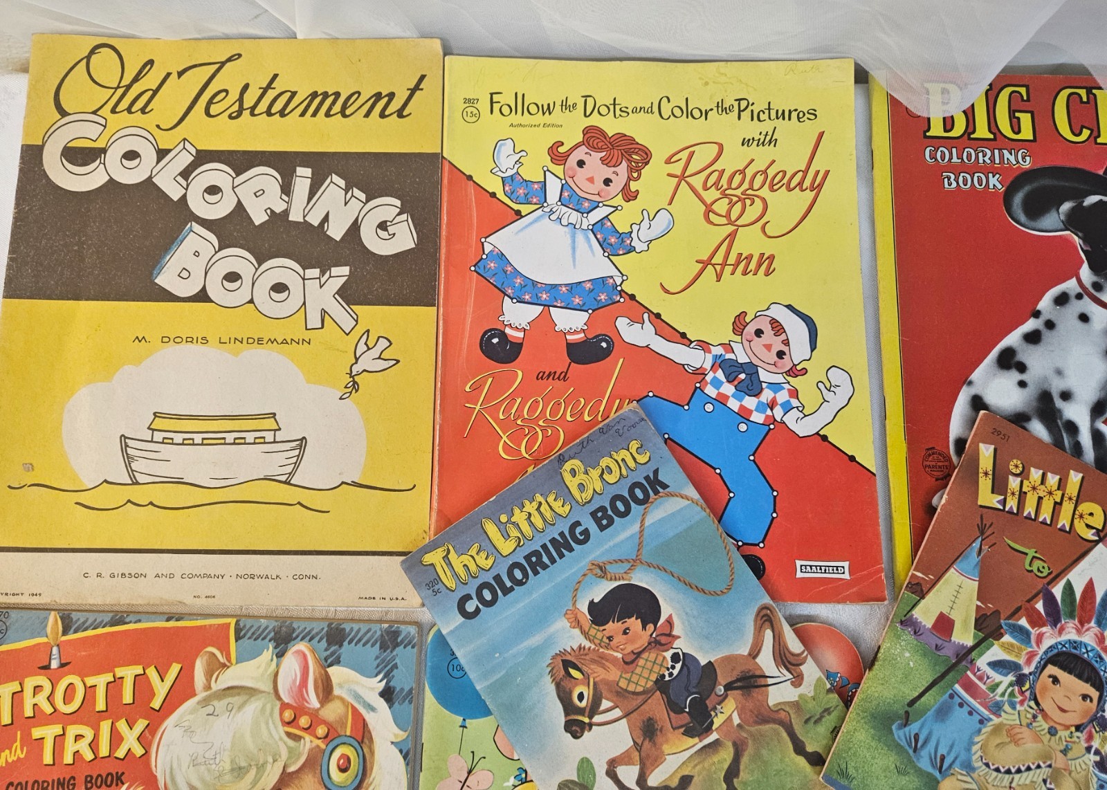 Lot of 10 Vintage USED Children&rsquo;s Coloring Books 1950&rsquo;s-60s Era in Nice Shape