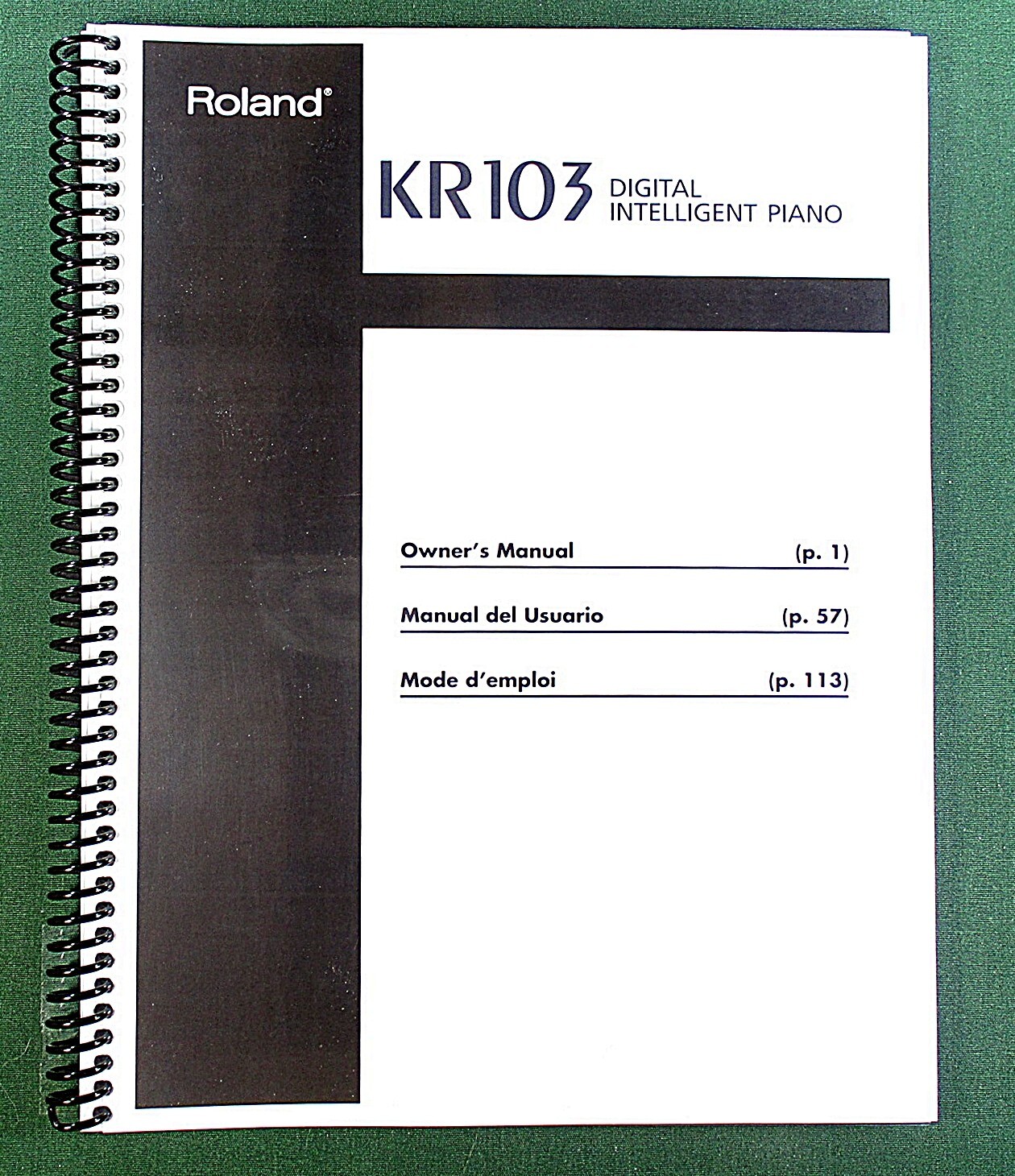 Roland KR-103 Owner&rsquo;s Instruction Manual: 184 Pages & Protective Covers!
