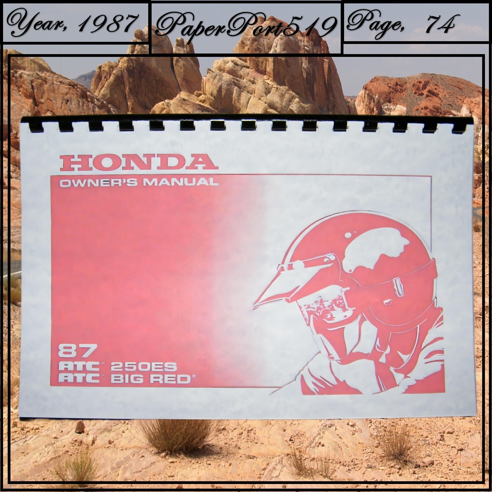 1987 Honda ATC Big Red 250ES Owner&rsquo;s Manual 74 Pages