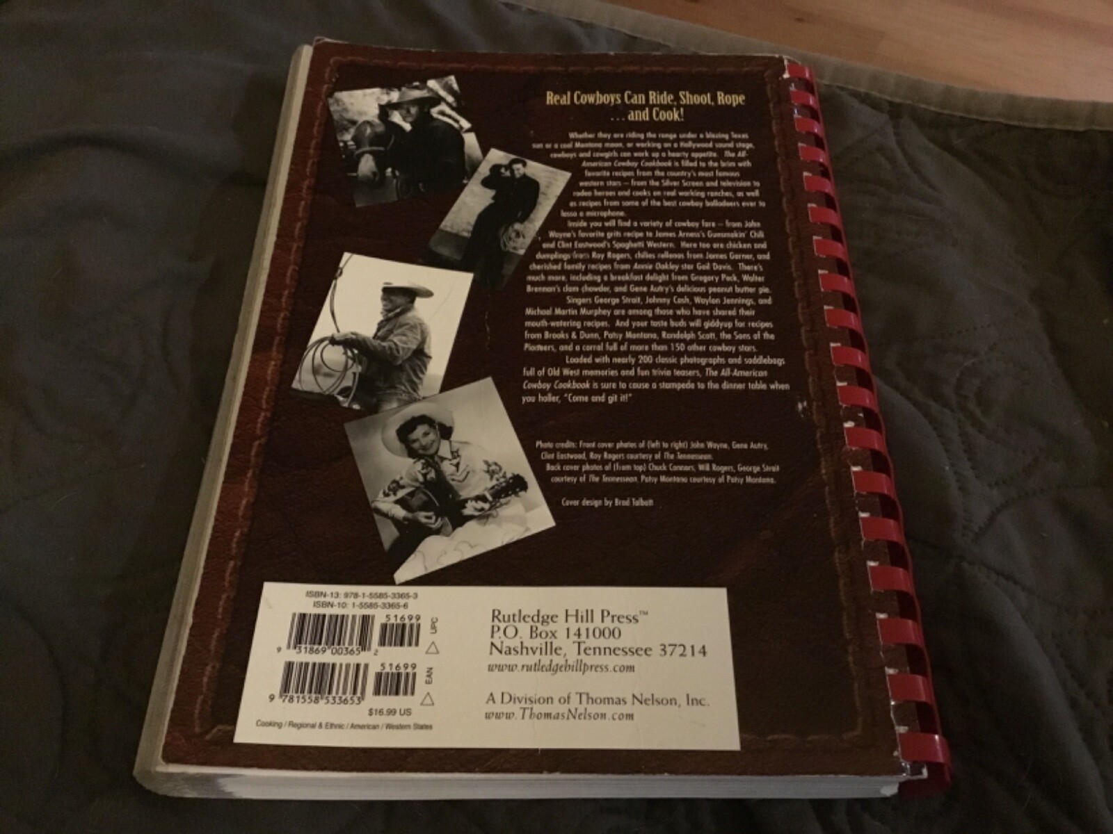 The All-American Cowboy Cookbook by Ken Beck & Jim Clark (1995) Spiral Bound