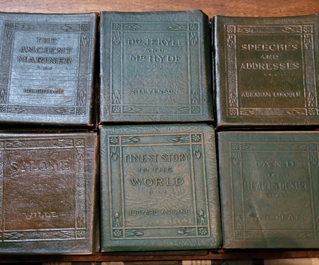 100 yr Old Antique Little Leather Library Books 1920&rsquo;s Redcroft Pick Your Title