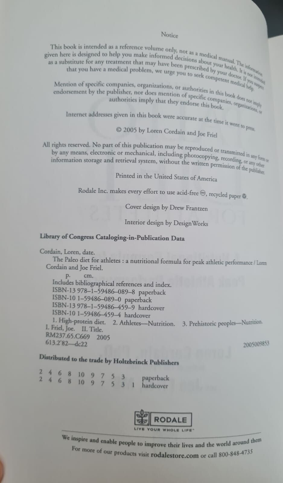 The Paleo Diet for Athletes, by, Loren Cordian,PhD. & Joe Friel, MS. Paperback