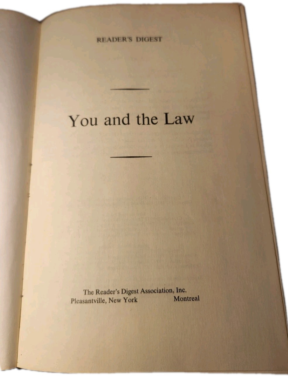 You and the Law, book. Reader&rsquo;s Digest 1977 Hardcover. 864 Pages