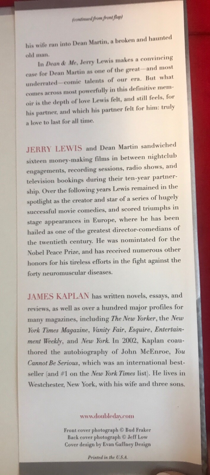 New Mint Hardcover DEAN & ME (A LOVE STORY) James Kaplan & Jerry Lewis