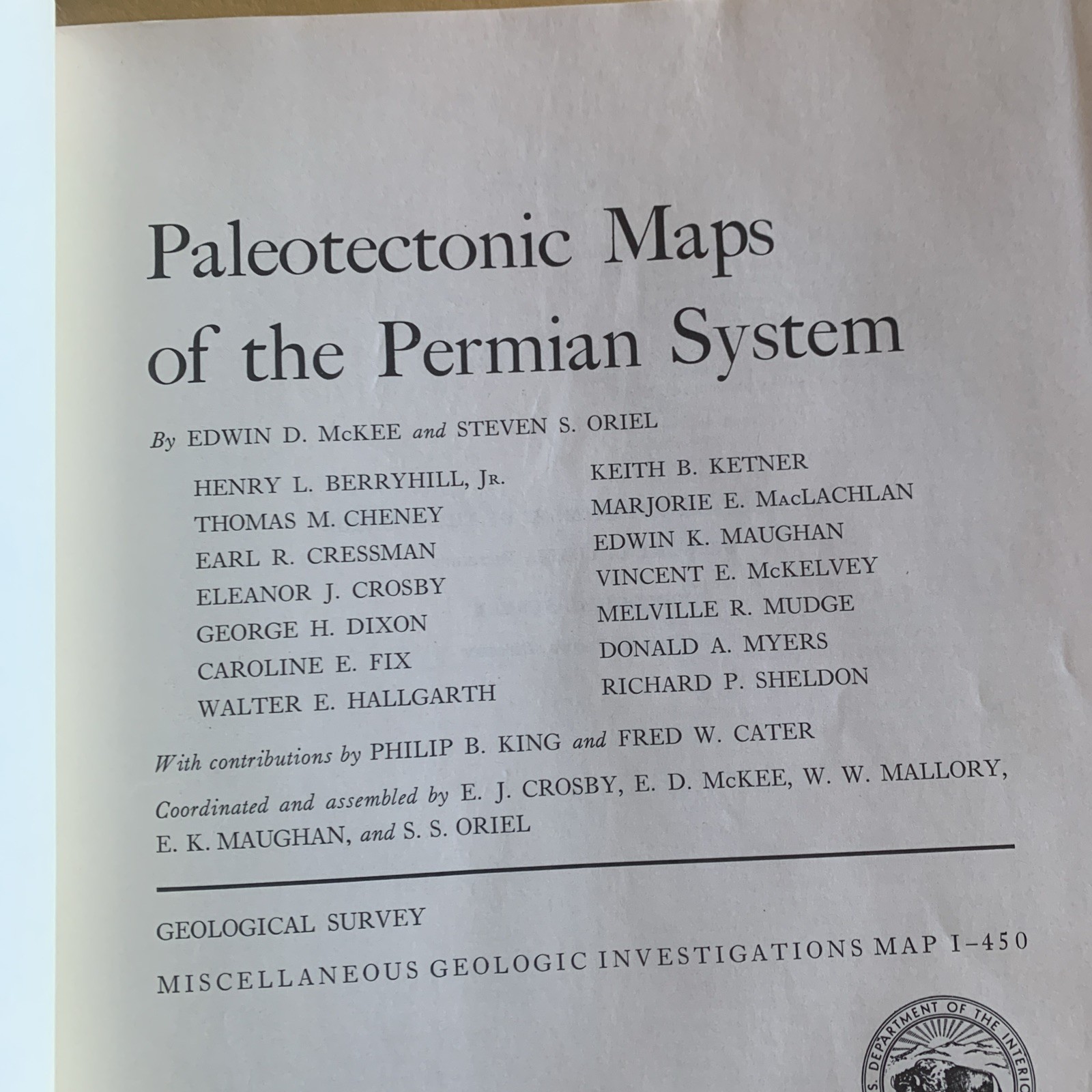 Paleotectonic Maps of the Permian System by Edwin D. McKee
