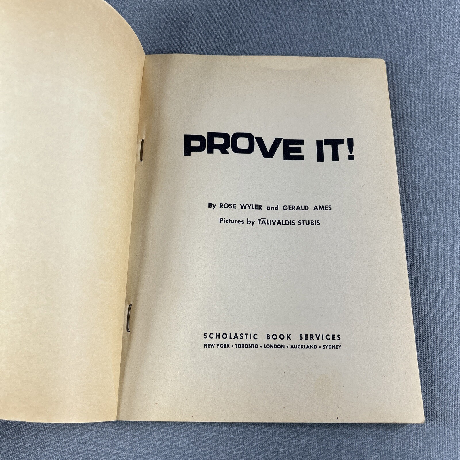Prove It Rose Wyler & Gerald Ames 1963 Vintage Trade Paperback Book Children