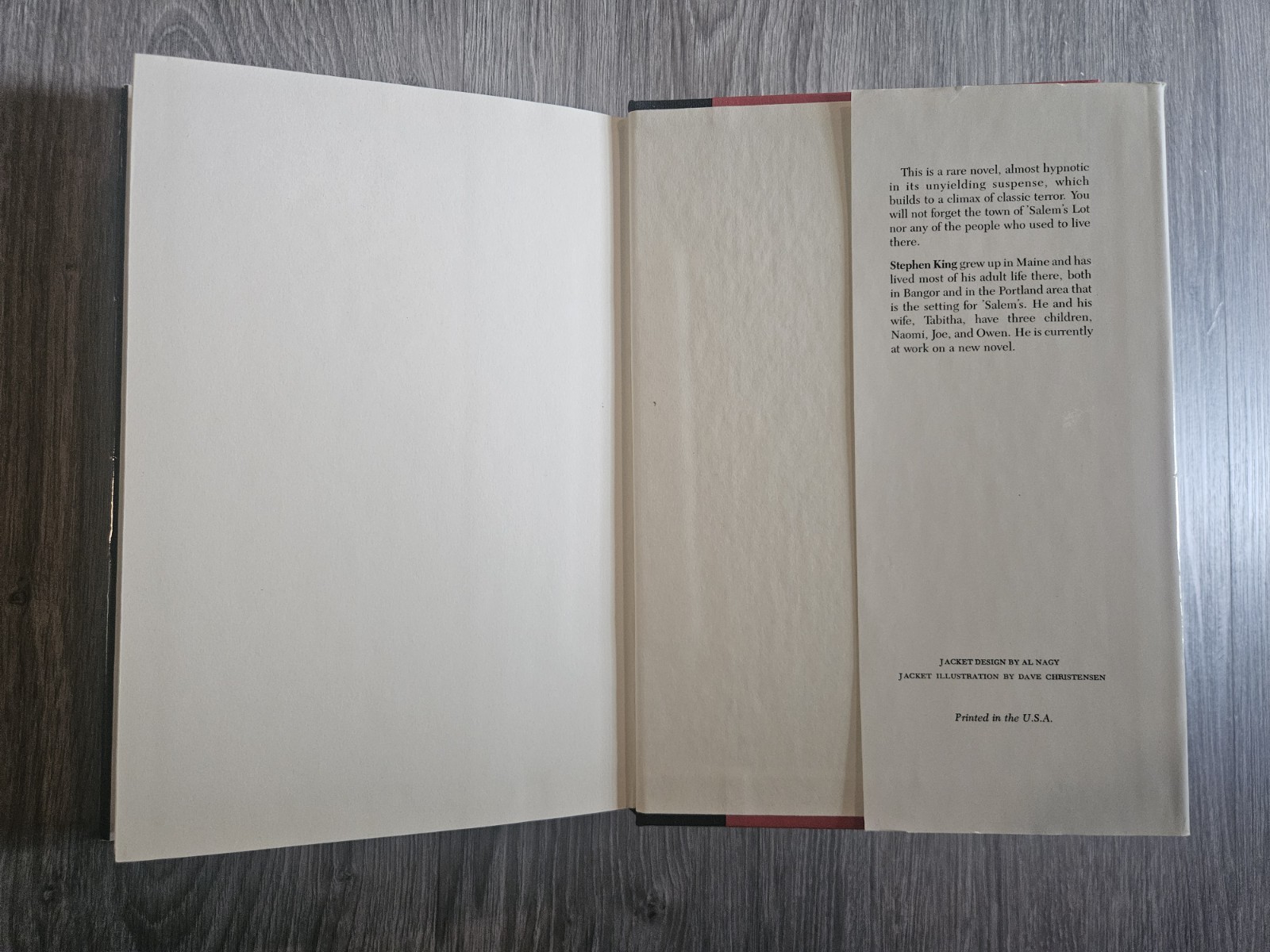 Stephen King Salem&rsquo;s Lot 1975 Hardcover Doubleday Dust Jacket