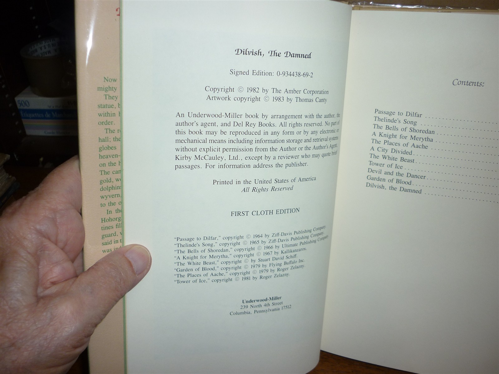 Roger Zelazny. Dilvish the Damned. No. 209 of 333 signed. 1983. Fine in fine dj.
