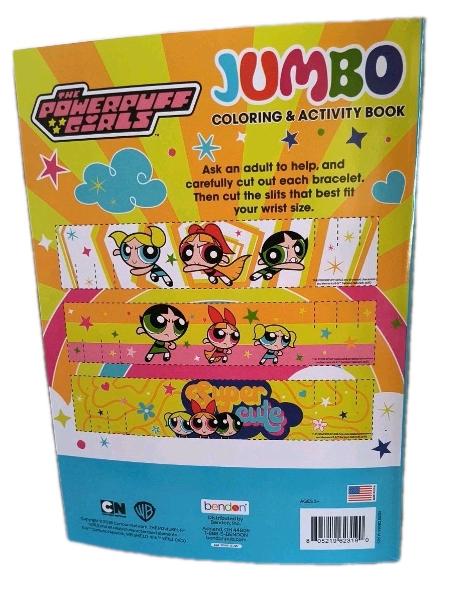 THE POWERPUFF GIRLS JUMBO COLORING AND ACTIVITY BOOK BY BENDON NEW! FREE SHIP!